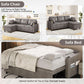 Charcoal Gray Sleeper Sofa With Reversible Storage Chaise
