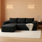 Black Cloudlike Sectional Sofa Featuring Left Chaise