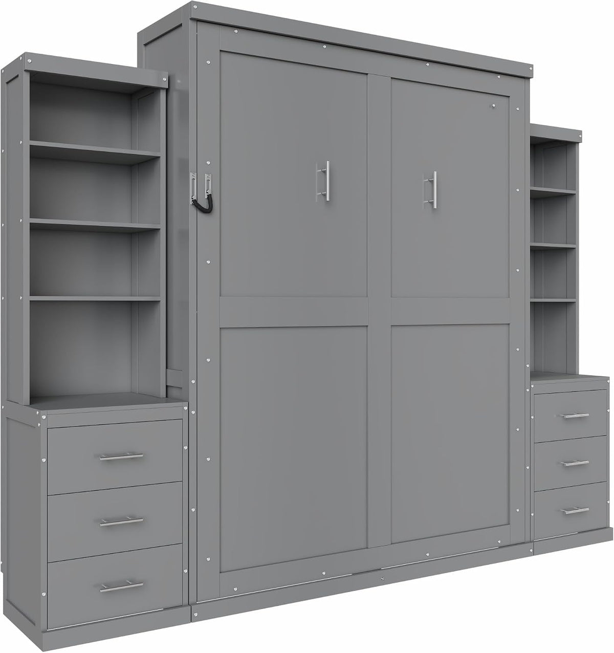Gray Murphy Cabinet Bed Space Saving Storage Drawers-2