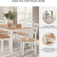 Dining Table Set White Mango Wood Contemporary Style Edition