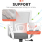 Ergonomic Grey Office Chair With Lumbar Support Mesh
