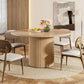 47 Inch Circular Dining Table Farmhouse Style Pedestal