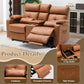 Power Recliner Loveseat With Console Yellowish Brown