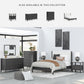Queen Upholstered Platform Bed Matte Black Silhouette