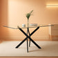 Modern Rectangular Tempered Glass Dining Table Black