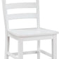 White Farmhouse Dining Chairs Set of 2 With Footrest