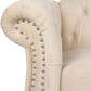 Three Piece Velvet Chesterfield Living Room Sofa Set Beige With Club Chair And Loveseat-4