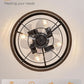 16.5 Inch Rustic Brown Caged Ceiling Fan With Light
