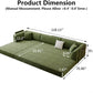 Green Modular Sectional Sofa Bed Removable Ottoman