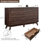 Dark Walnut Contemporary Fluted Six Drawer Dresser