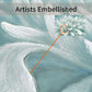 Abstract Floral Canvas Wall Art 36x24In Seafoam Green