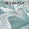 Abstract Floral Canvas Wall Art 36x24In Seafoam Green