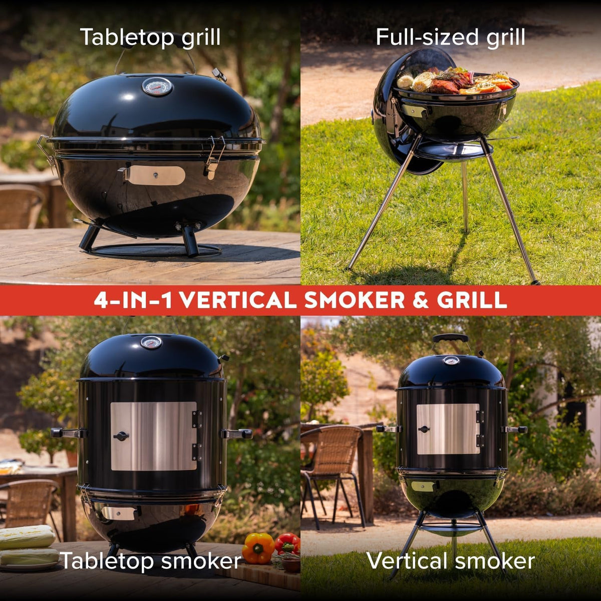 18Inch Charcoal Vertical Barbecue Grill With Venting