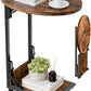 Folding C-Shaped End Table Authentic Walnut Finish