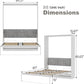 Queen Murphy Bed 85 Inch Wall Bed Frame With Hydraulic