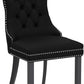 Velvet Dining Chairs Black Tufted Upholstered Set 4