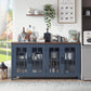 63Inch Navy Blue StorageUnit Sideboard Buffet Cabinet