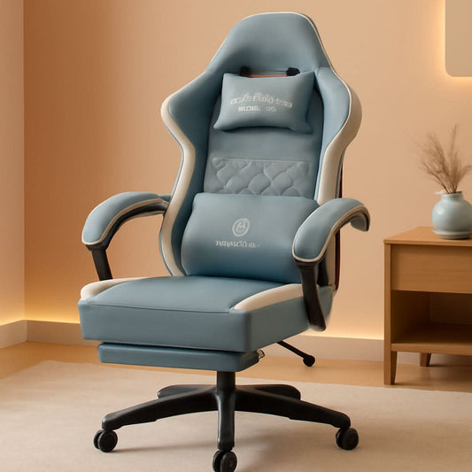 Blue Gaming Chair With Pocket Spring Cushion For Long Gaming Sessions-0