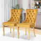 Velvet Tufted Dining Chair Set Of 2 With Nailhead Trim