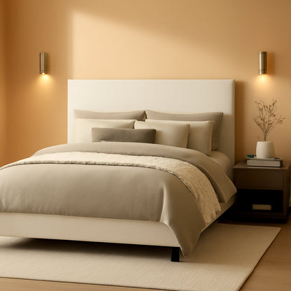 Cream California King Padded Headboard Bed Collection