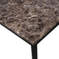 Black Metal Dining Table With Laminated Faux Marble Top