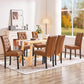 High Back Dining Chairs Set of 2 Retro Brown Parsons
