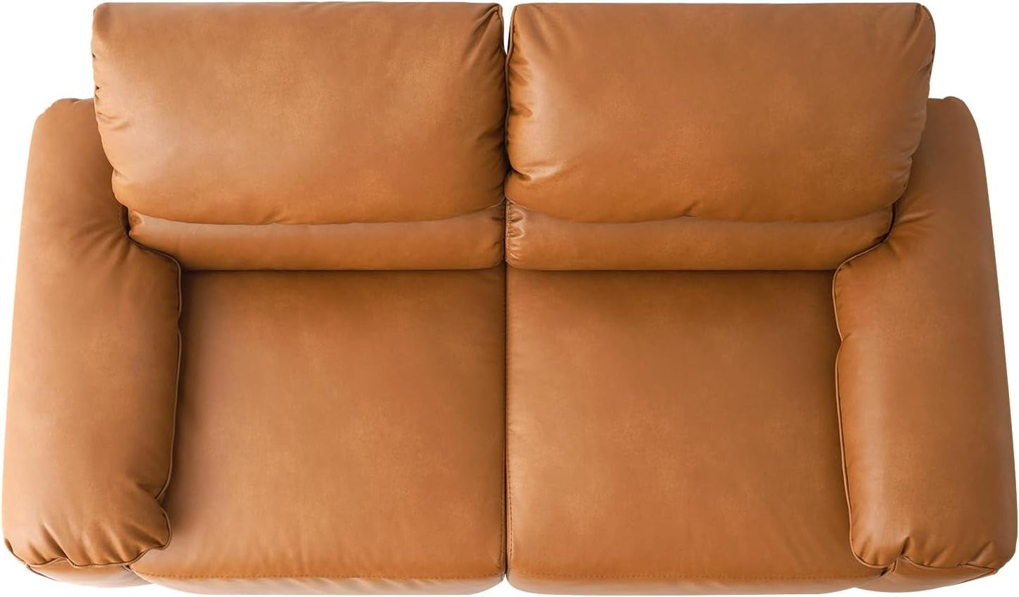 68 Inch PU Leather Loveseat Mid CenturyModern Brown