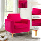 Fuchsia Velvet Upholstered Armchair With Gold Legs