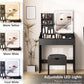 Charcoal Vanity Desk With LED Illuminated Mirror Storage
