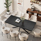 Black Extendable Dining Table Hidden Storage Extension