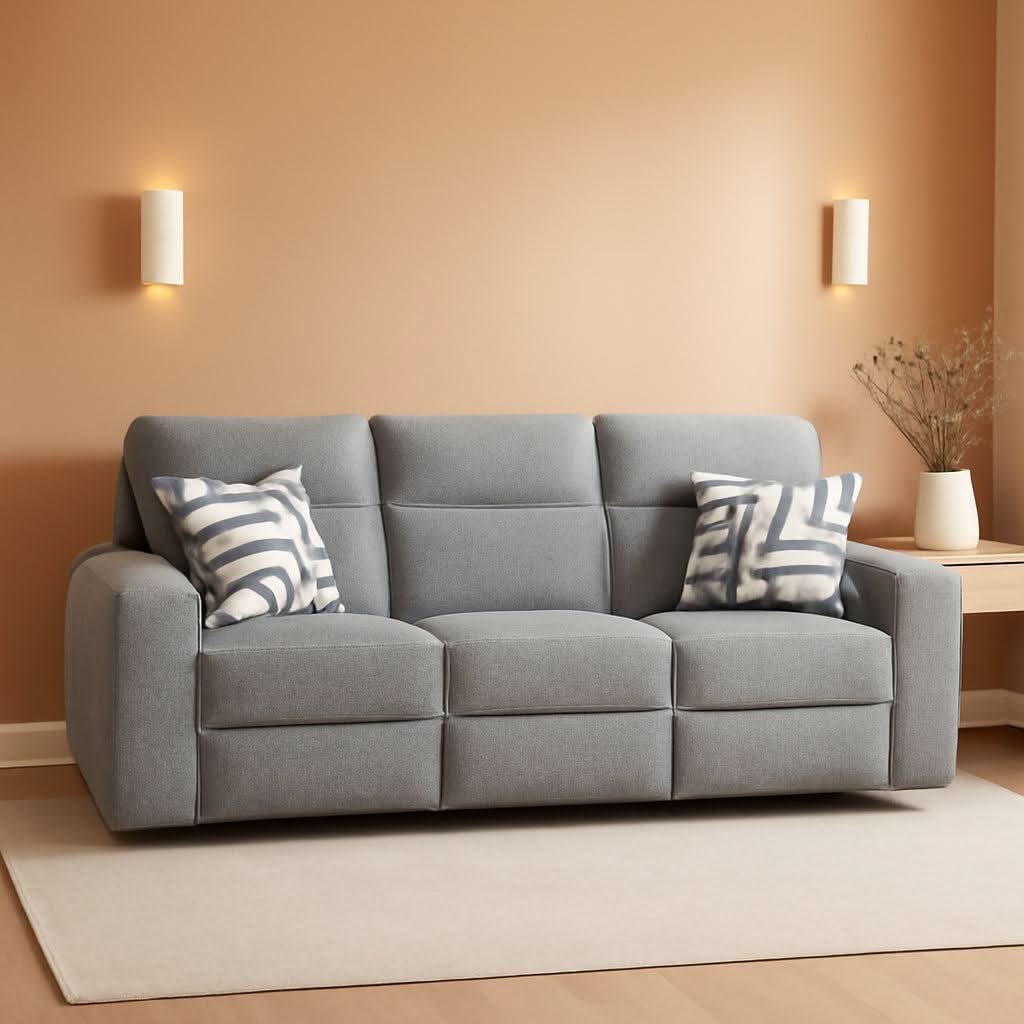 Premium Reclining Sofa Illuminating Gray USB Ports