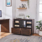 Brown 39-Inch Farmhouse Rolling File Cabinet Storage