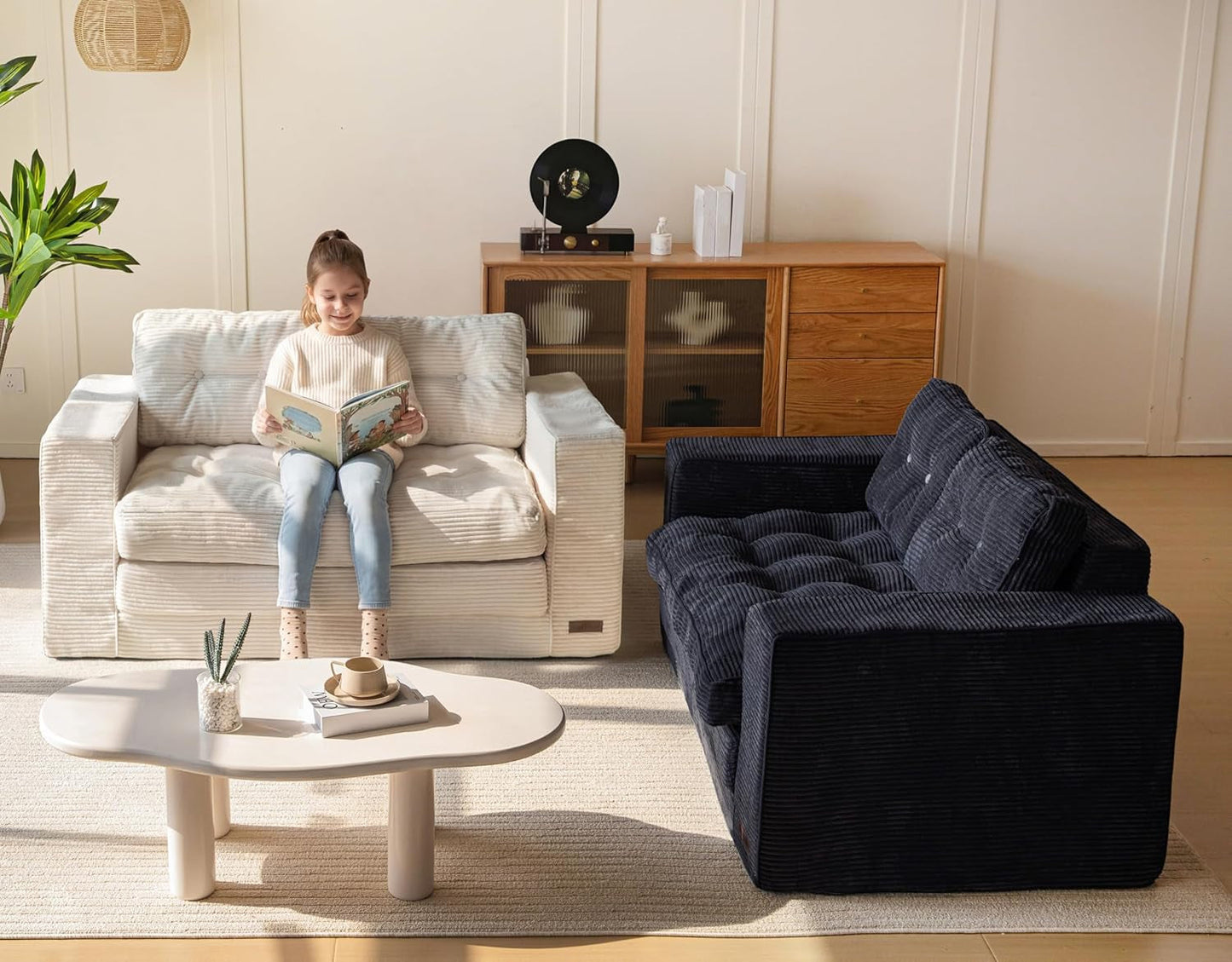 Black Convertible Sofa Bed Includes Pullout Sleeper