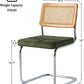 Green Rattan Dining Chairs FourPiece ChromeFinish Set