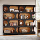 Blackened 71 Inch Tall Architectural Walnut Bookcase