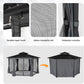 13x15 Ft Gray Hardtop Aluminum Gazebo OutdoorPatio