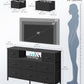 Industrial Ebony Dresser With Integrated USB Outlets