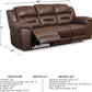 Dark Brown Luxurious Faux Leather Upholstered Sofa
