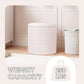 Round Storage Ottoman With Tray White VelvetFabric