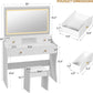 Makeup Vanity White Desk With Multifunctional Mirror