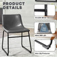 Faux Leather Dining Chairs 18 Inch Set of 2 Mid Century