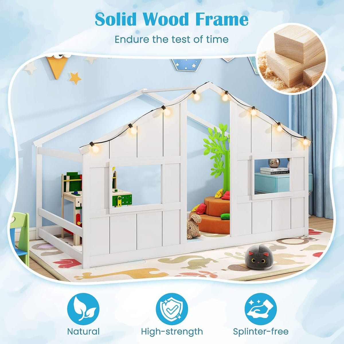 Montessori Twin House Bed With Ambient Illumination