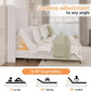Full Size White Wing back Upholstered Head board Bed