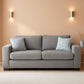 Queen Sofa Sleeper Light Gray Chenille Upholstered