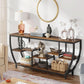 70.9 Inch Rustic Industrial Sofa Table Storage Shelves
