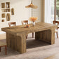 71 Inch Industrial Farmhouse Dining Table Double Pedestal