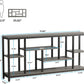 Grey Industrial Grade Console Sofa Table 70Inch Shelves
