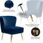 Navy Velvet Wingback Upholstered Chair Gilded Legs