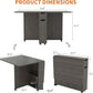 Compact Folding Dining Table With Integrated Wheels-1