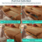 Brown UShaped Convertible Sectional Sofa Bed USBPort-3